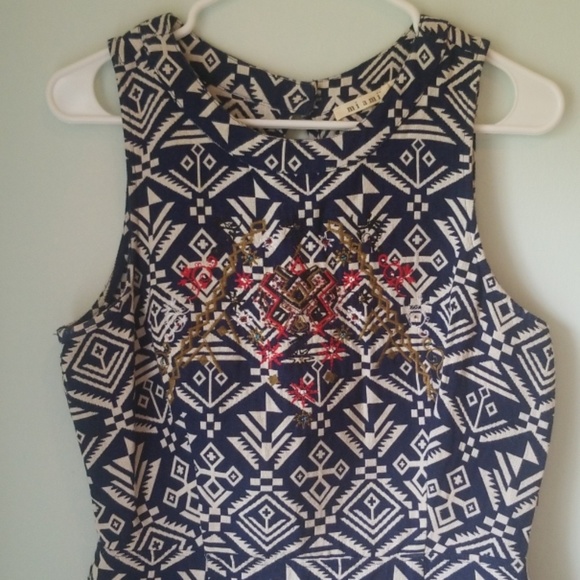 Miami Tribal Print Backless Short Dress - Size L - Picture 2 of 8
